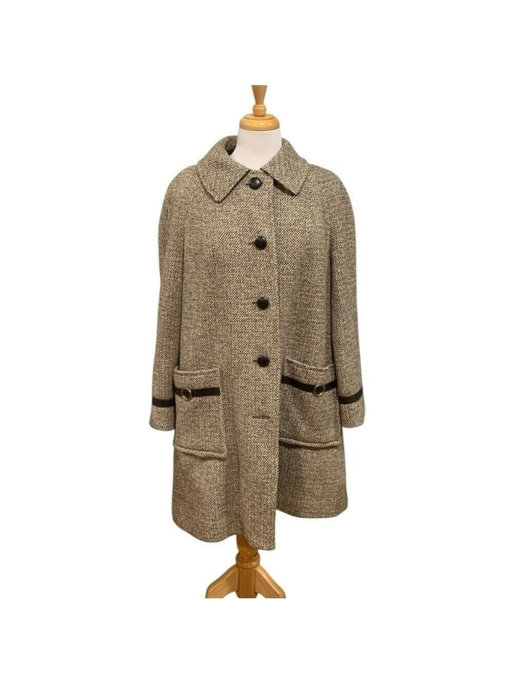 Vntg Country Pacer lined tweed coat with pockets size 14/16